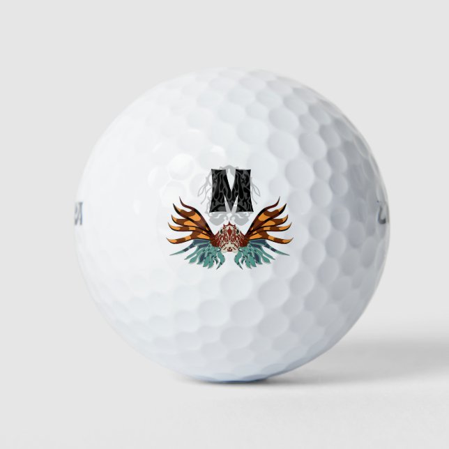 Cartoon Lionfish Monogramm Golfball (Vorderseite)