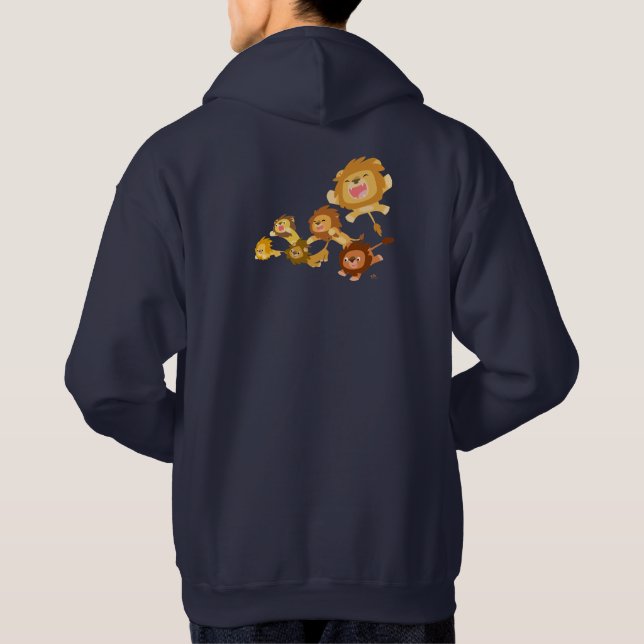 Cartoon Lions' Parade Hooded Sweatshirt (hinten) (Rückseite)