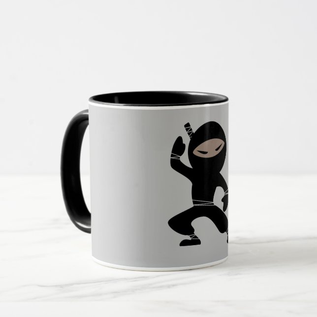 Cartoon Little Ninja Krieger Tasse (Vorderseite Links)