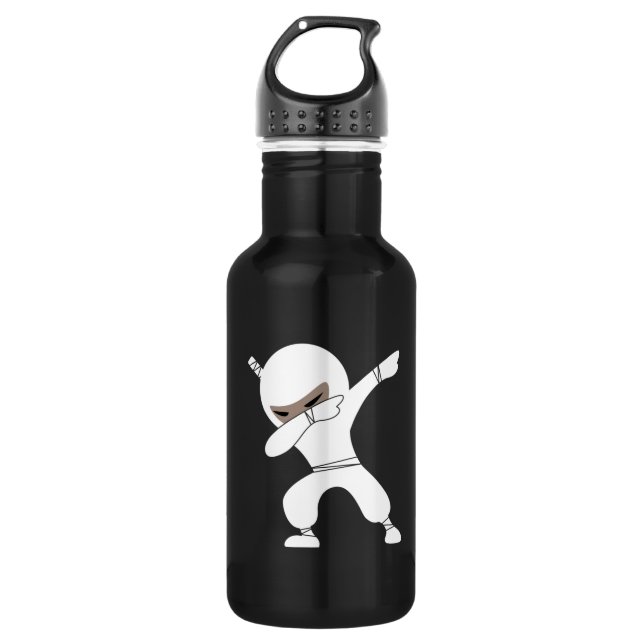 Cartoon Little Ninja Warrior Edelstahlflasche (Vorderseite)