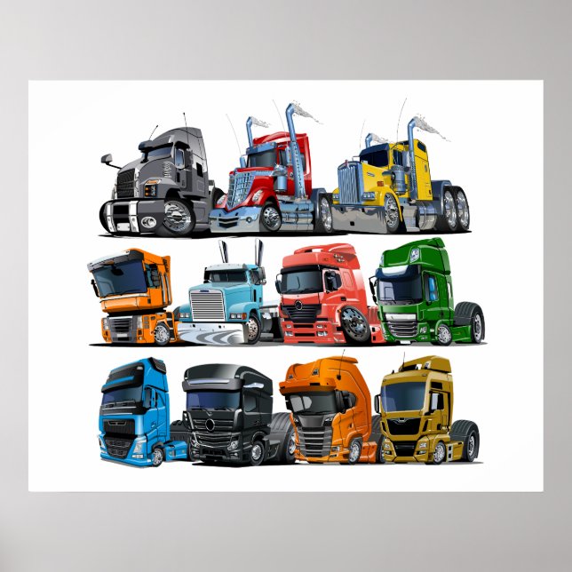 Cartoon-LKW Poster (Vorne)