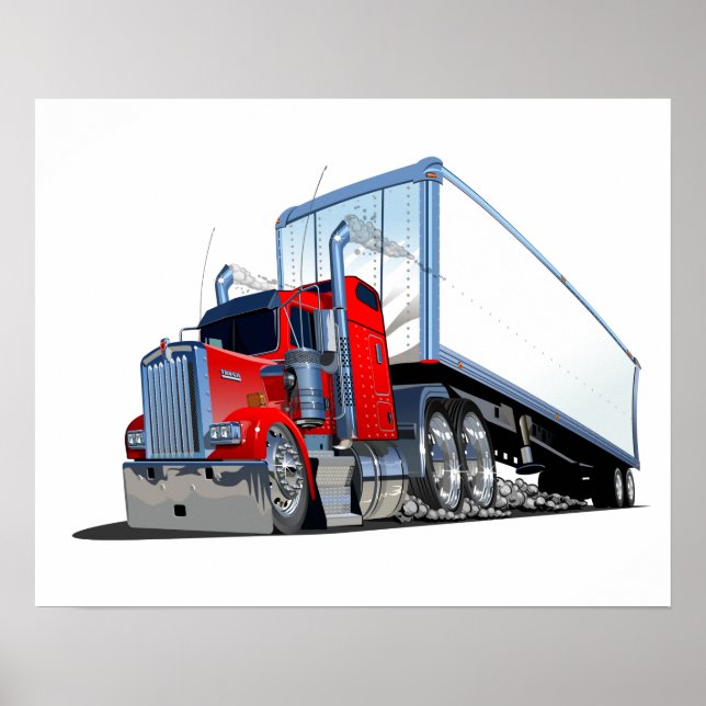 Cartoon-LKW Poster (Vorne)