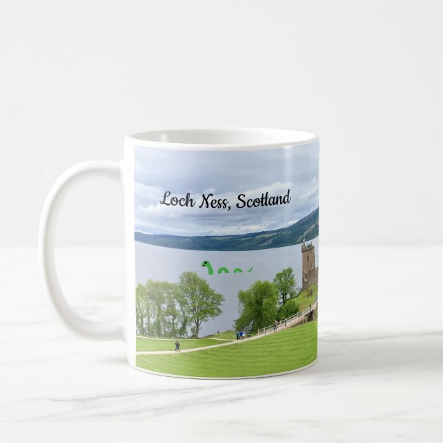 Cartoon Loch Ness Monster Funny Scotland Geschenk Kaffeetasse (Links)
