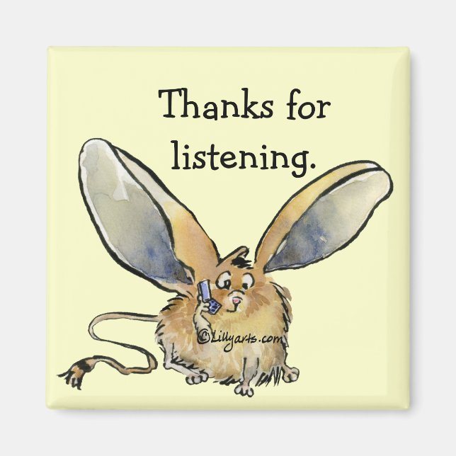 Cartoon Long Eared Jerboa Danke, dass Sie Magnet g (Vorne)