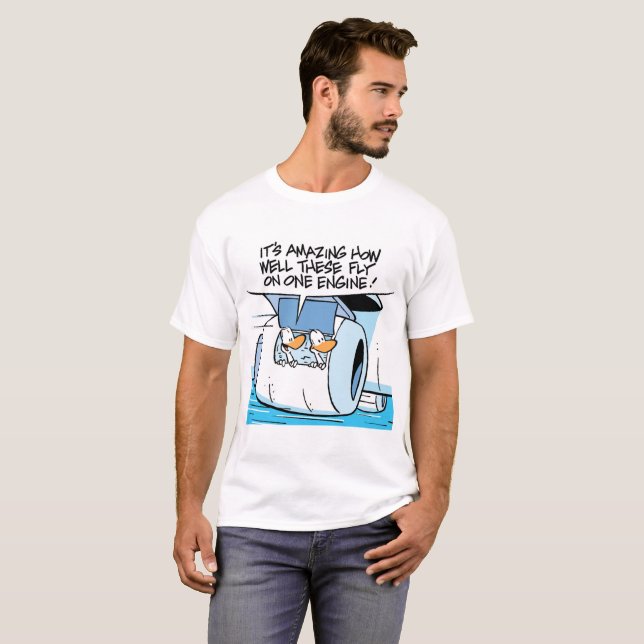 Cartoon-Luftfahrt-Spaß-Enten-T-Shirt T-Shirt (Vorne ganz)