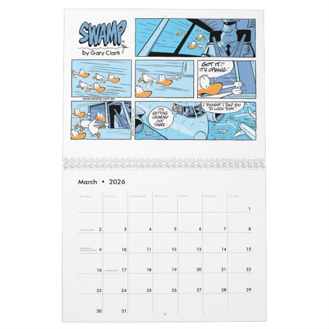 Cartoon Luftfahrt-Spaß-Kalender Kalender (Mär 2026)