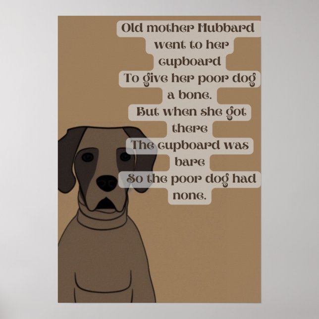 Cartoon lustig alte Mutter Hubbard-Kinderzimmer-Re Poster (Vorne)