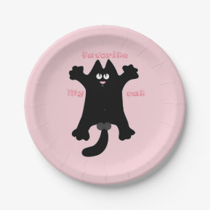 #Cartoon #lustige # Katzenwurfkissen Pappteller