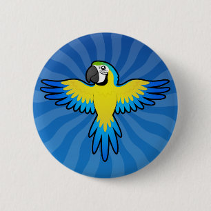 Cartoon-Macaw/Papagei Button