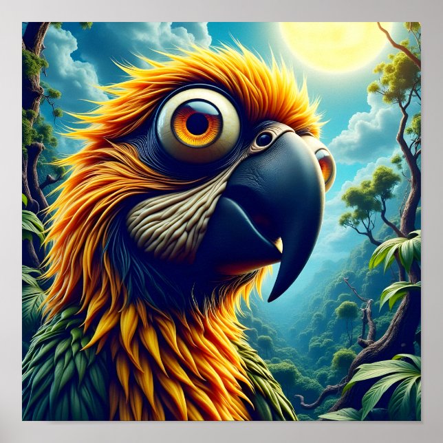 Cartoon Macaw Poster (Vorne)