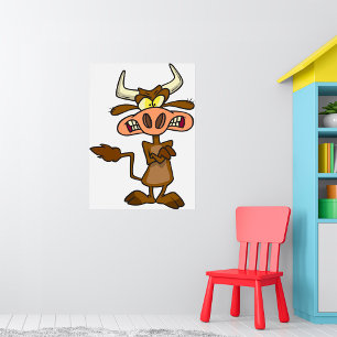 Cartoon Mad Cow Poster