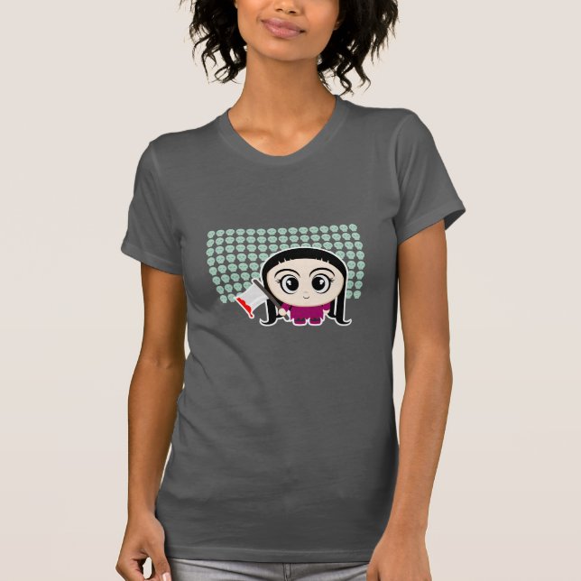 Cartoon-Mädchen mit einer Axt T-Shirt (Vorderseite)