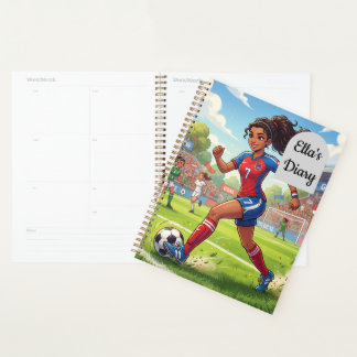 Cartoon-Mädchen spielt Fußball | Personalisieren Planer