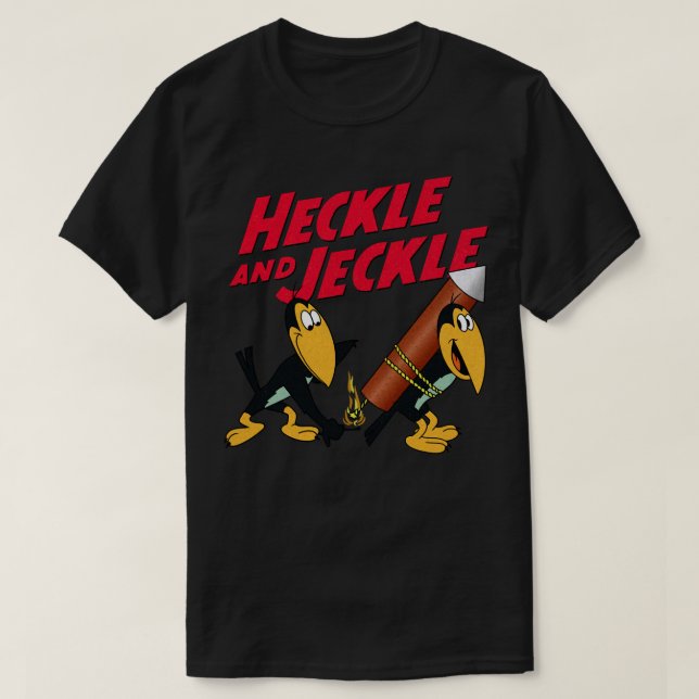 Cartoon-Magpie-Zeichen Heckle und Jeckle und Lo T-Shirt (Design vorne)