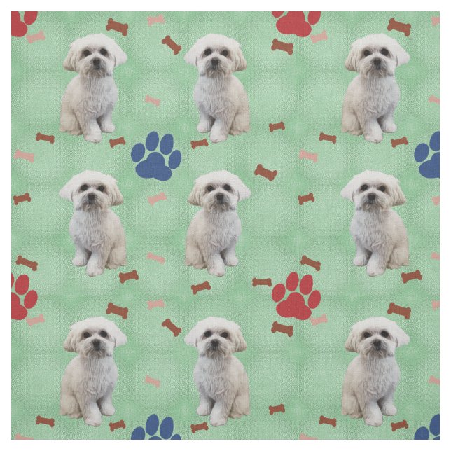 Cartoon Maltese Stoff (Muster)