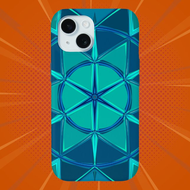 Cartoon Mandala Blue Case-Mate iPhone Hülle (Von Creator hochgeladen)