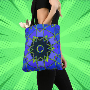 Cartoon Mandala Blue Green und Black