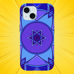 Cartoon Mandala Blue und Lila Case-Mate iPhone Hülle