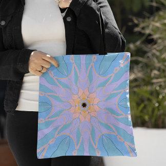Cartoon Mandala Blume Blau und Gelb