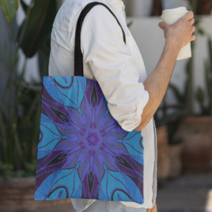 Cartoon Mandala Blume Blau und Lila