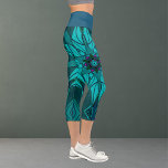 Cartoon Mandala Blume Blue Capri Leggings<br><div class="desc">Dieses trendige mandala Blume Design ist blau in einem Cartoon Stil. Trippige geometrische Visuals für den modernen Hippie oder Liebhaber lebendiger Farben!</div>