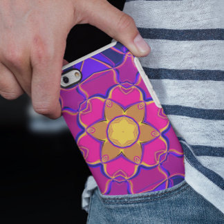 Cartoon Mandala Blume Gelb Rosa und Blau Case-Mate iPhone Hülle