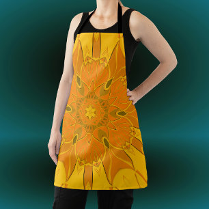 Cartoon Mandala Blume Gelb Schürze