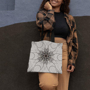 Cartoon Mandala Blume Gray