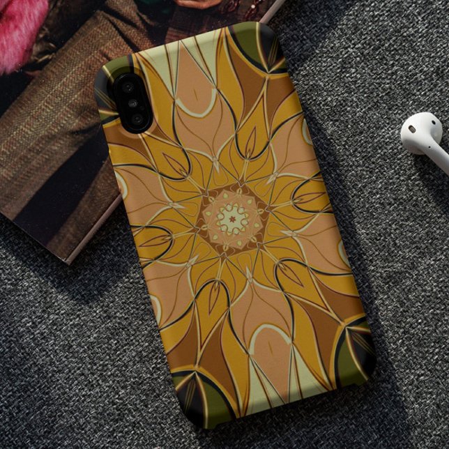 Cartoon Mandala Blume Orange und Green Case-Mate iPhone Hülle (Von Creator hochgeladen)