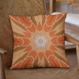 Cartoon Mandala Blume Orange und Pink Kissen