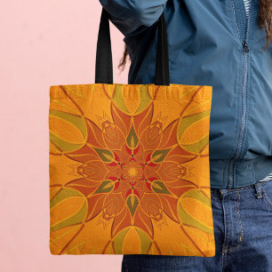 Cartoon Mandala Blume Orange und Rot