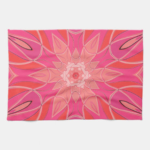 Cartoon Mandala Blume Pink Geschirrtuch