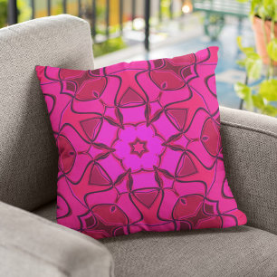 Cartoon Mandala Blume Pink Kissen