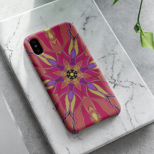 Cartoon Mandala Blume Rosa Gelb und Lila Case-Mate iPhone Hülle