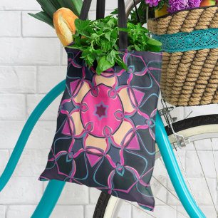 Cartoon Mandala Blume Rosa Gelb und Schwarz