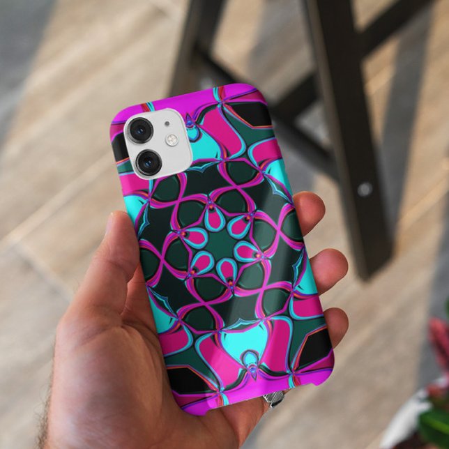 Cartoon Mandala Blume Rosa und Blau Case-Mate iPhone Hülle (Von Creator hochgeladen)