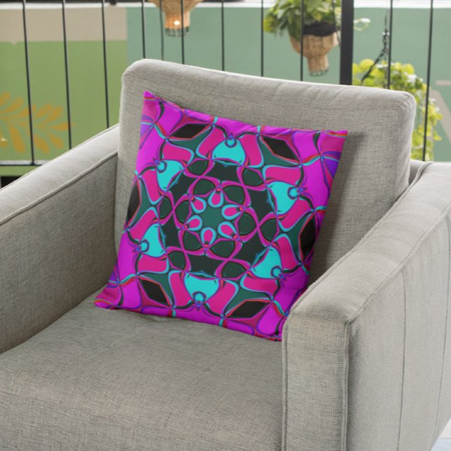 Cartoon Mandala Blume Rosa und Blau Kissen (Von Creator hochgeladen)