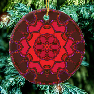 Cartoon Mandala Blume Rosa und Lila Keramik Ornament
