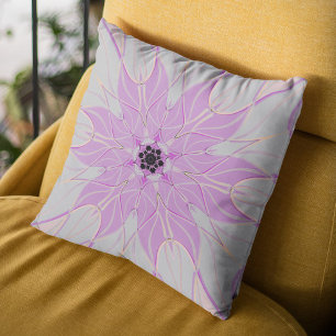 Cartoon Mandala Blume Rosa und Weiß Kissen