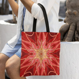 Cartoon Mandala Blume Rot und Orange