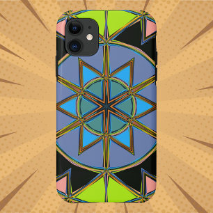 Cartoon Mandala Green Blue und Orange Case-Mate iPhone Hülle