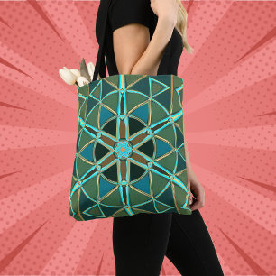 Cartoon Mandala Green Blue und Yellow