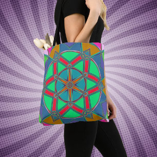 Cartoon Mandala Green Red und Blue