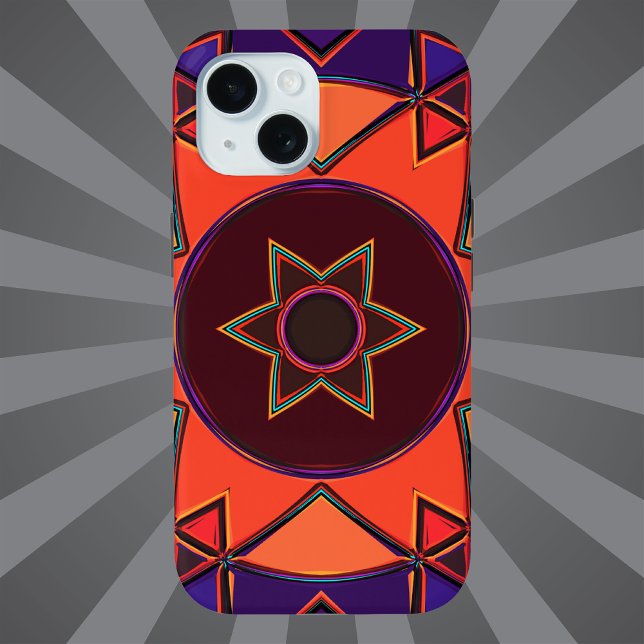 Cartoon Mandala Lila und Orange Case-Mate iPhone Hülle (Von Creator hochgeladen)