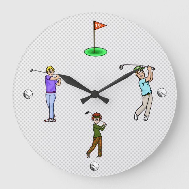 Cartoon Männliche Golfer Uhr (Vorderseite)