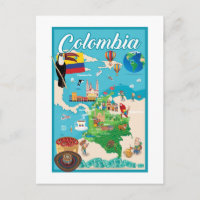 Cartoon Map Kolumbiens