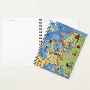 Cartoon Map of Europe Planer