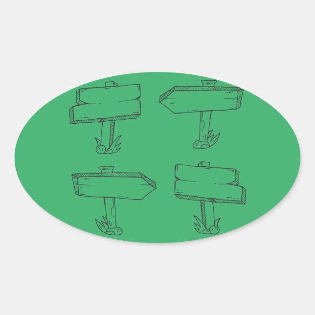 Cartoon-Markenschild Ovaler Aufkleber (Vorderseite)