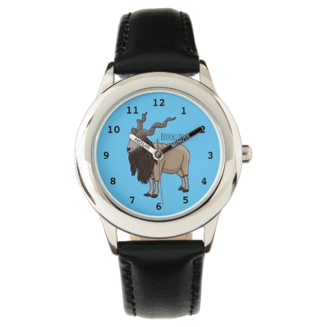 Cartoon Markhor Armbanduhr (Vorderseite)
