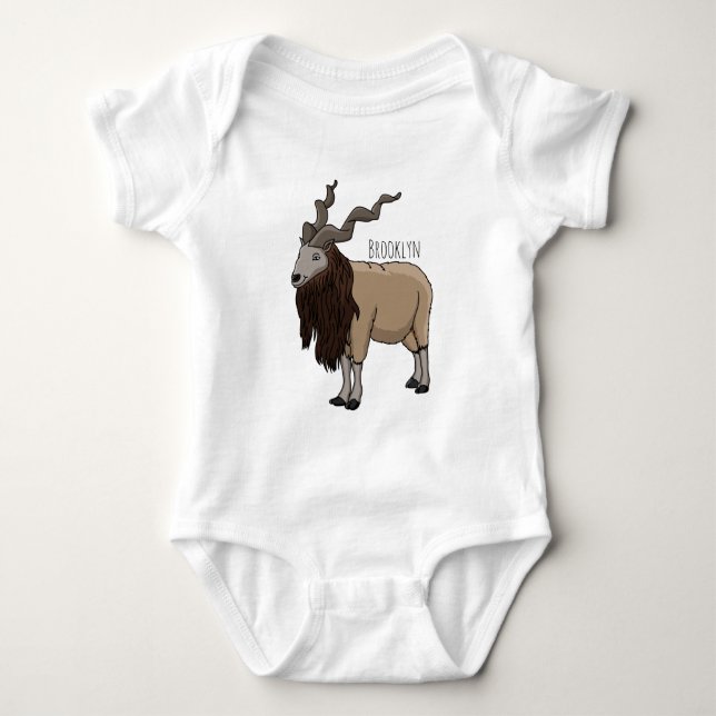 Cartoon Markhor Baby Strampler (Vorderseite)